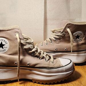 Converse High-Top Platform Sneakers in Taupe Canvas Size.10 Unisex Chunk Taylor